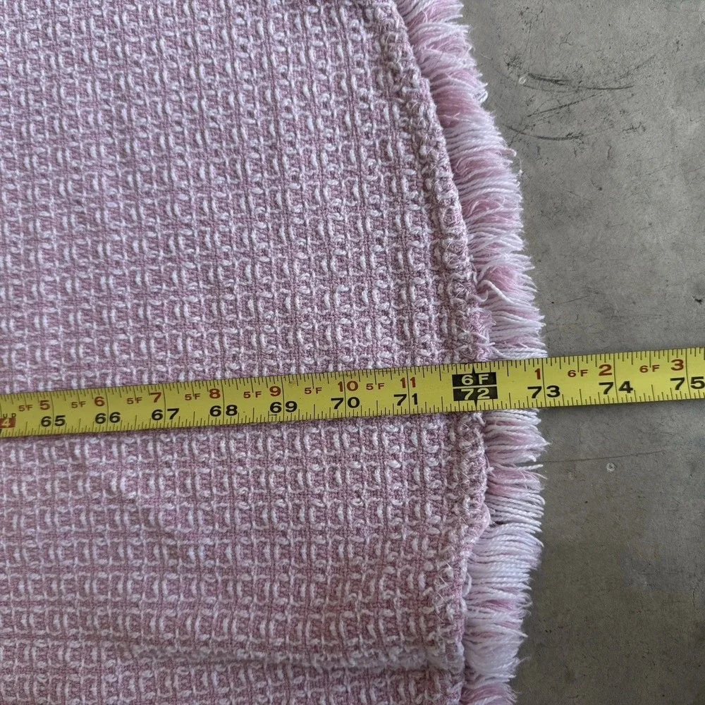 Vintage Cotton Waffle Knit Blanket 73x53 Oval Pink Nursery Baby‎ Girl Shower